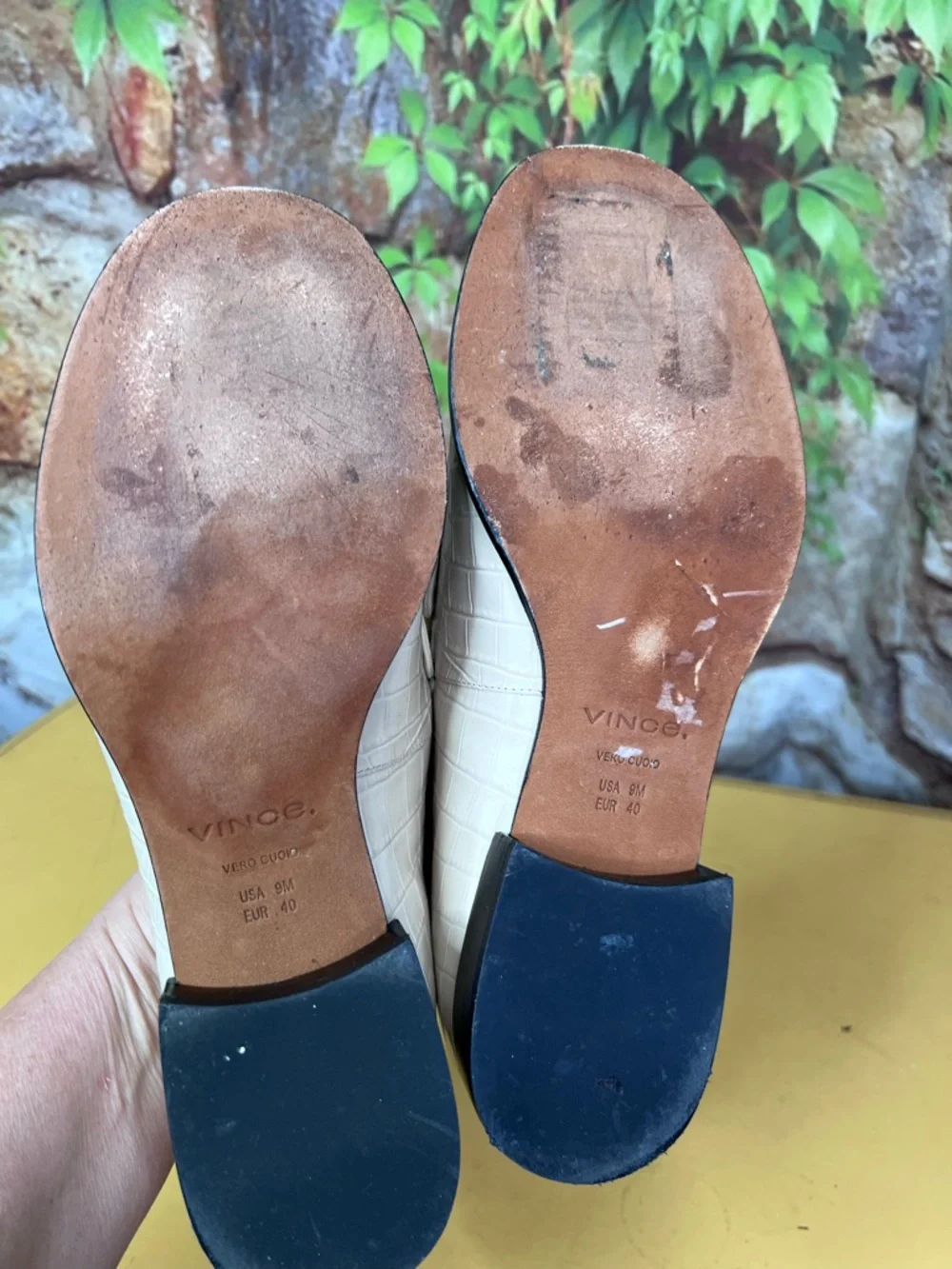 VINCE Bone Leather Croc Embossed Loafers, 9M/40 - Picture 9 of 13